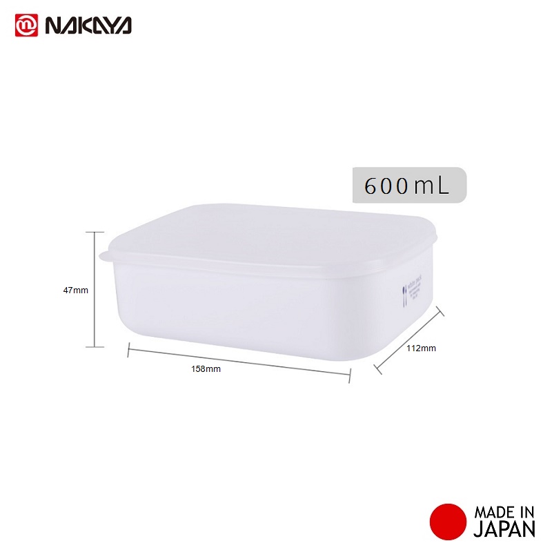 Hộp đựng & bảo quản thực phẩm White Pack 600ml thích hợp dùng trong lò vi sóng - Hàng nội địa Nhật Bản