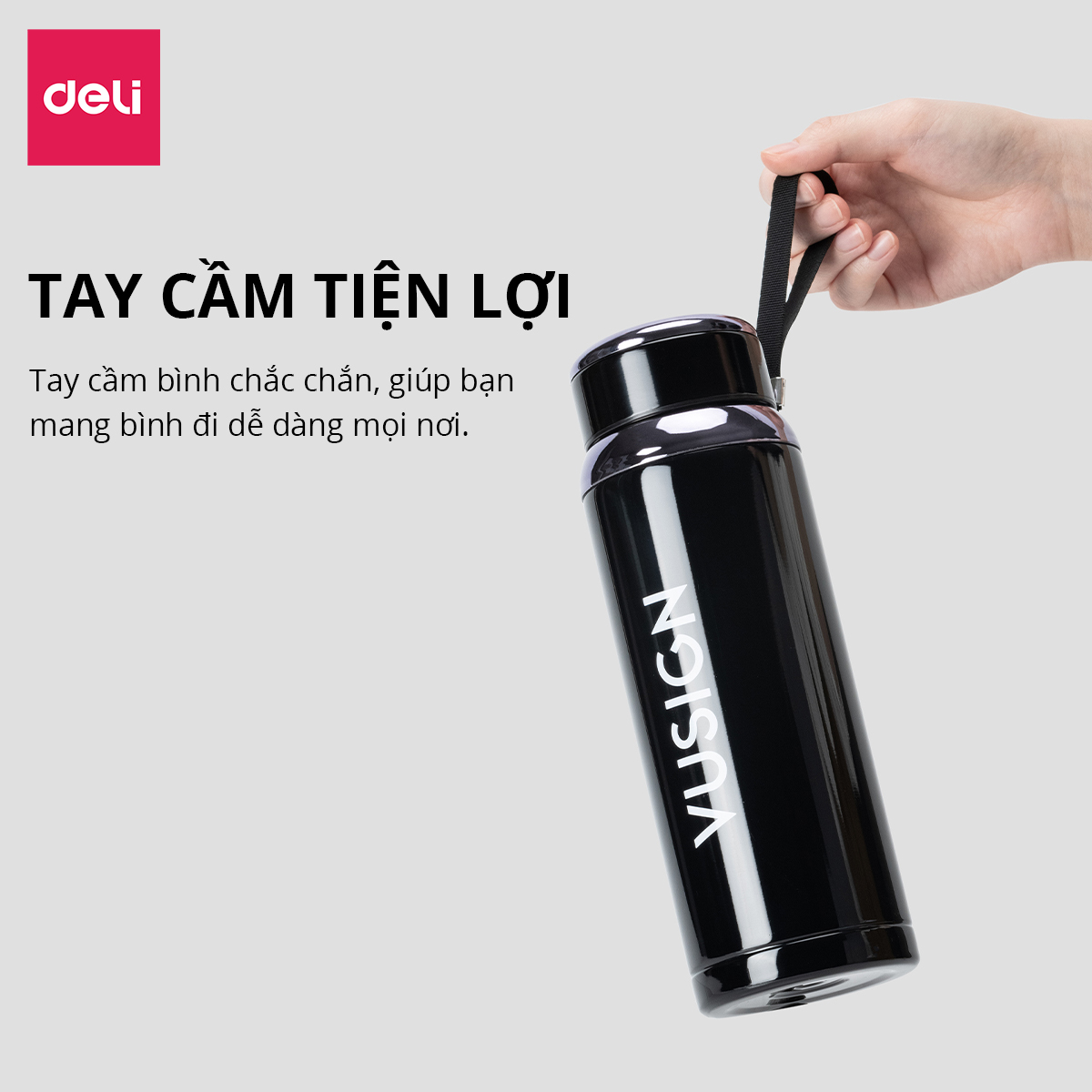 Bình Giữ Nhiệt Inox 304 Không Gỉ Có Khay Lọc Trà Deli - Chất Liệu An Toàn - Thiết Kế Sang Trọng, Màu Sắc Thanh Lịch, Tiện Lợi, Pha Trà Cà Phê Giữ Nóng Lạnh - Hàng Chính Hãng - VS812 VS814
