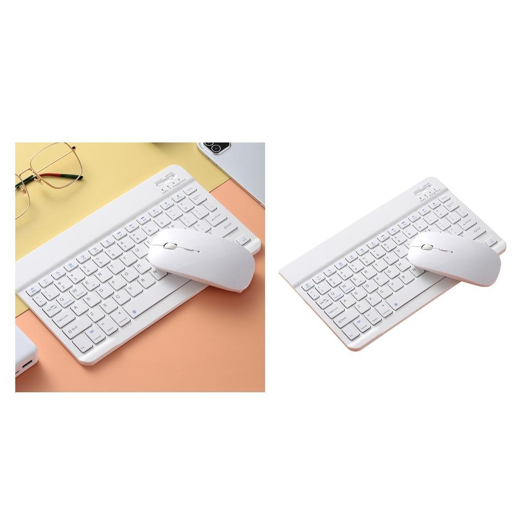 2x Portable Bluetooth 10“ Keyboard Mouse Comb for iPad Tablet PC Laptop