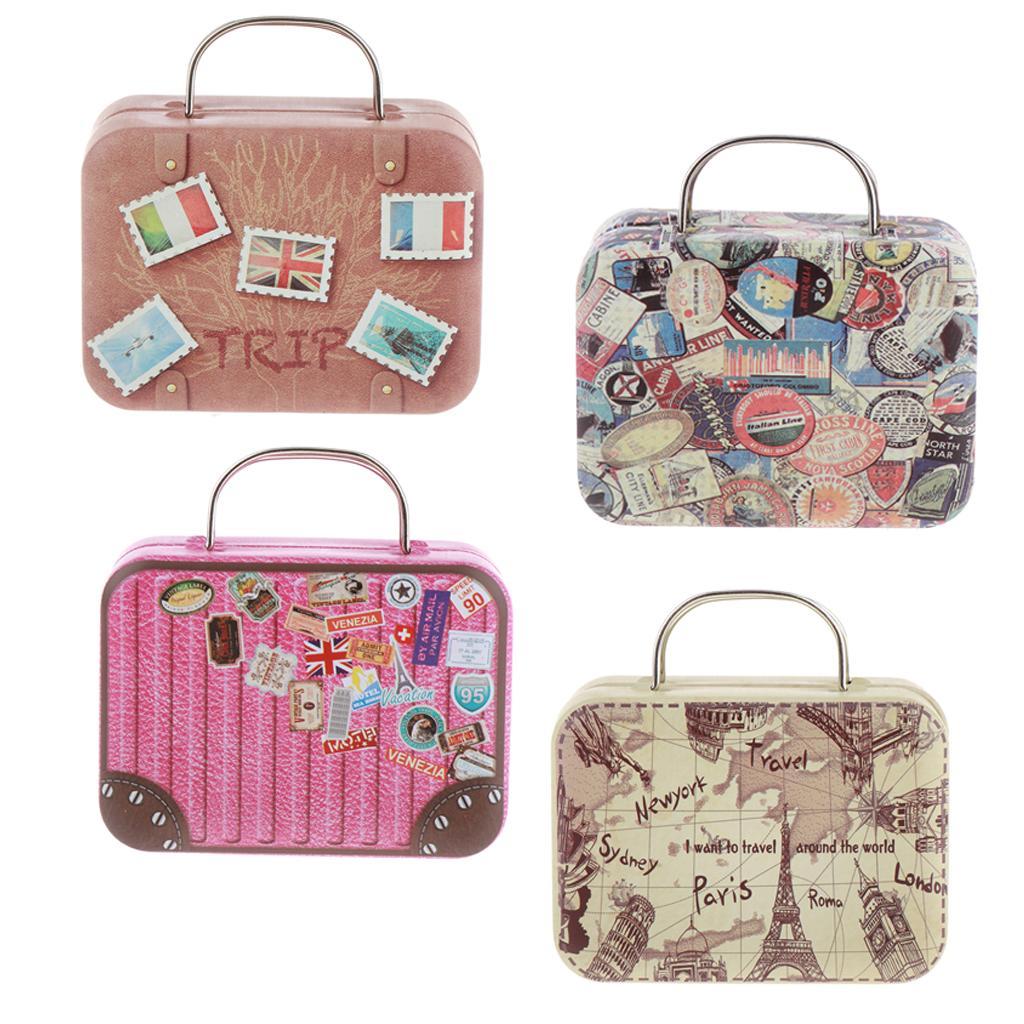8x 1/6 Scale Doll House Furniture Miniature Iron Suitcase Scene Layout DIY