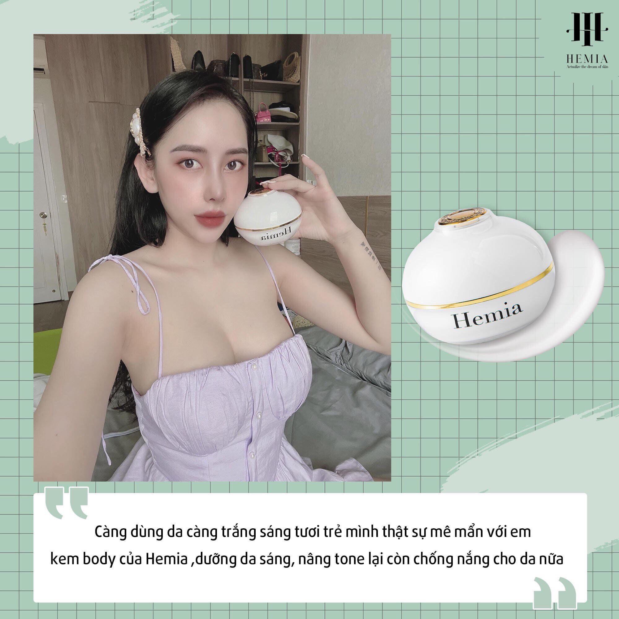 Kem Body Thạch Tuyết Hemia Hàn Quốc Dưỡng Trắng Da ,Cấp Ẩm ,Chống Nắng Và Make Up Cho Da