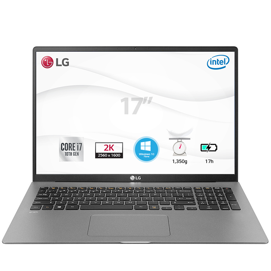 Laptop LG Gram 2020 17Z90N-V.AH75A5 (Core i7-1065G7/ 8GB/ 512GB NVMe/ 17 WQXGA IPS (2560*1600)/ Win10 Home Plus/ Silver) - Hàng Chính Hãng