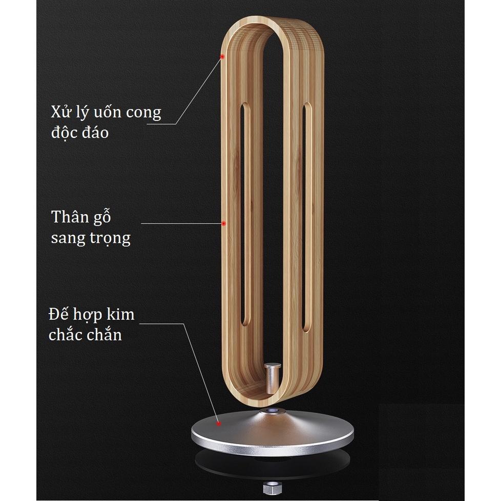 Giá treo đỡ tai nghe chụp tai full size P45 thiết kế độc đáo kết hợp gỗ hợp kim nhôm cao cấp.