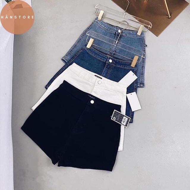 SHORT JEANS ÔM CẠP SIÊU CAO CO GIÃN KHÔNG TÚI TRƯỚC- ảnh thật
