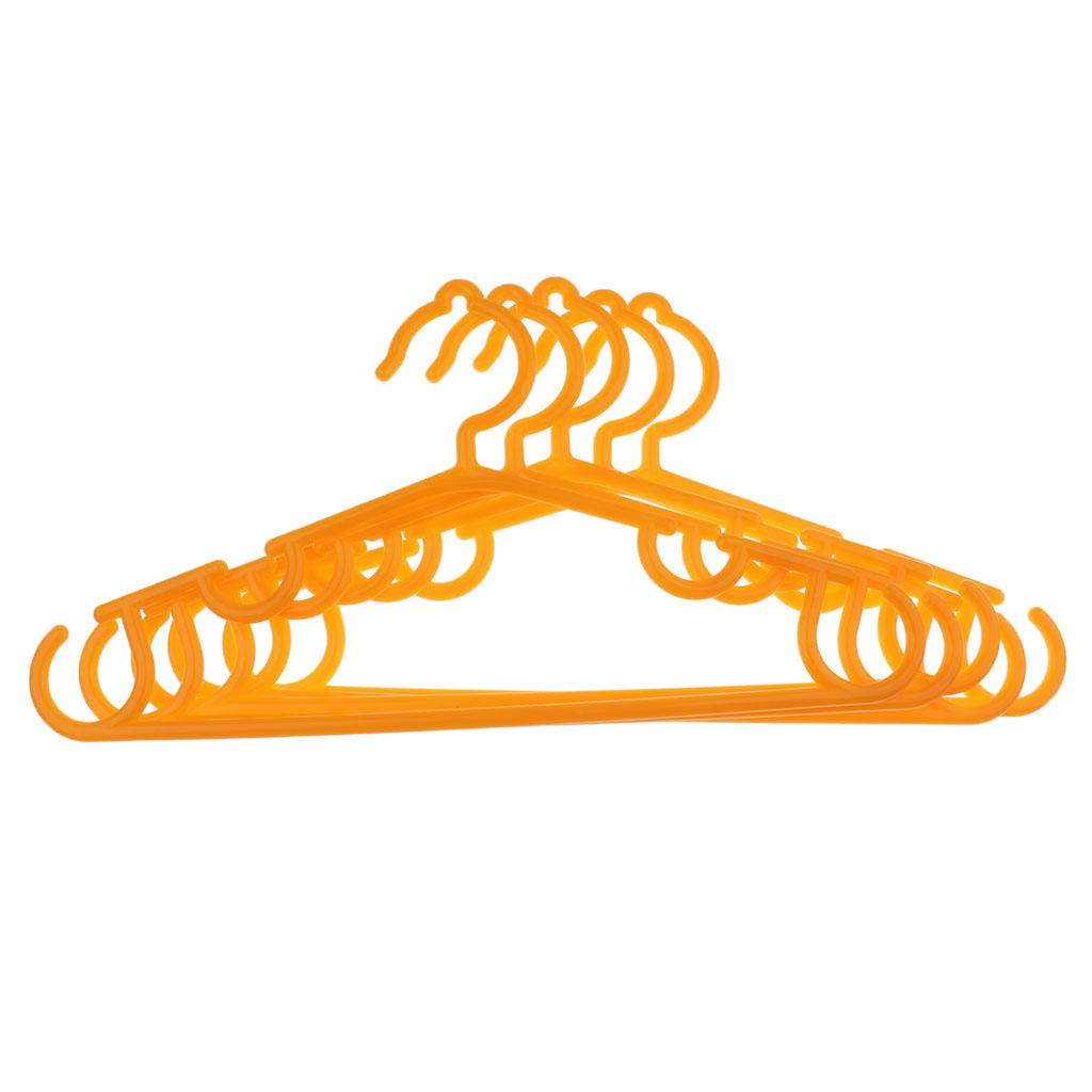 Plastic Coat Clothes Garment Trousers Hangers for Kids Baby Yellow