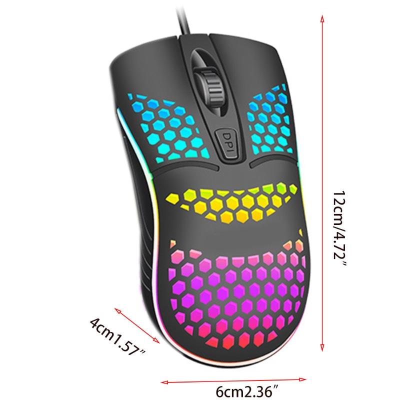Mới Chơi Game USB Nhiều Màu Sắc Phát Sáng Chuột 4 Nút Công Thái Học Chuột Với Tổ Ong Vỏ Chống Trơn Trượt Cho Nhà Văn Phòng máy Tính Laptop