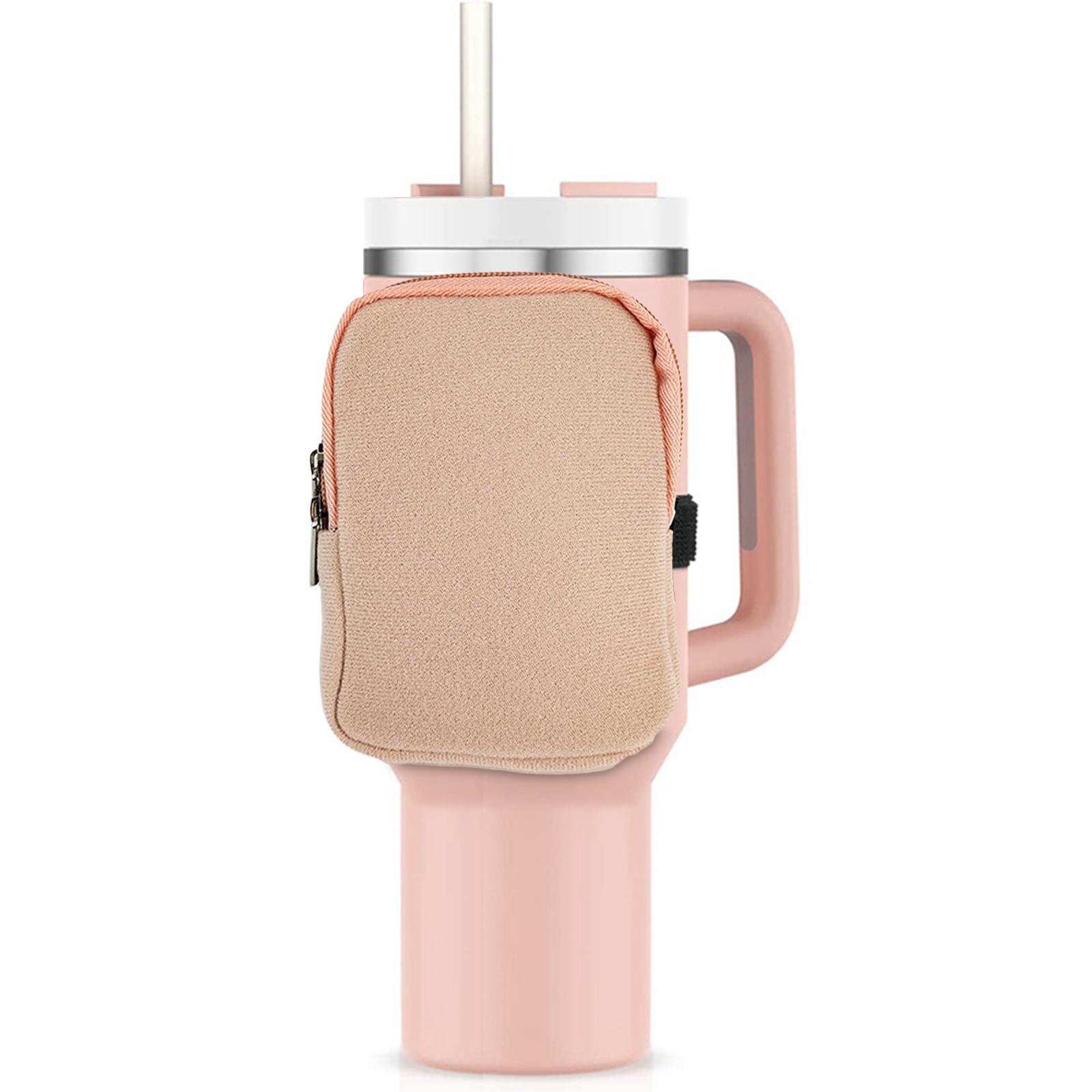 Water Bottle Pouch Zipper Pouch with Adjustable Band Durable Practical Women Men Belt Bag Tumbler Pouch for Jogging Hiking Travel Gym