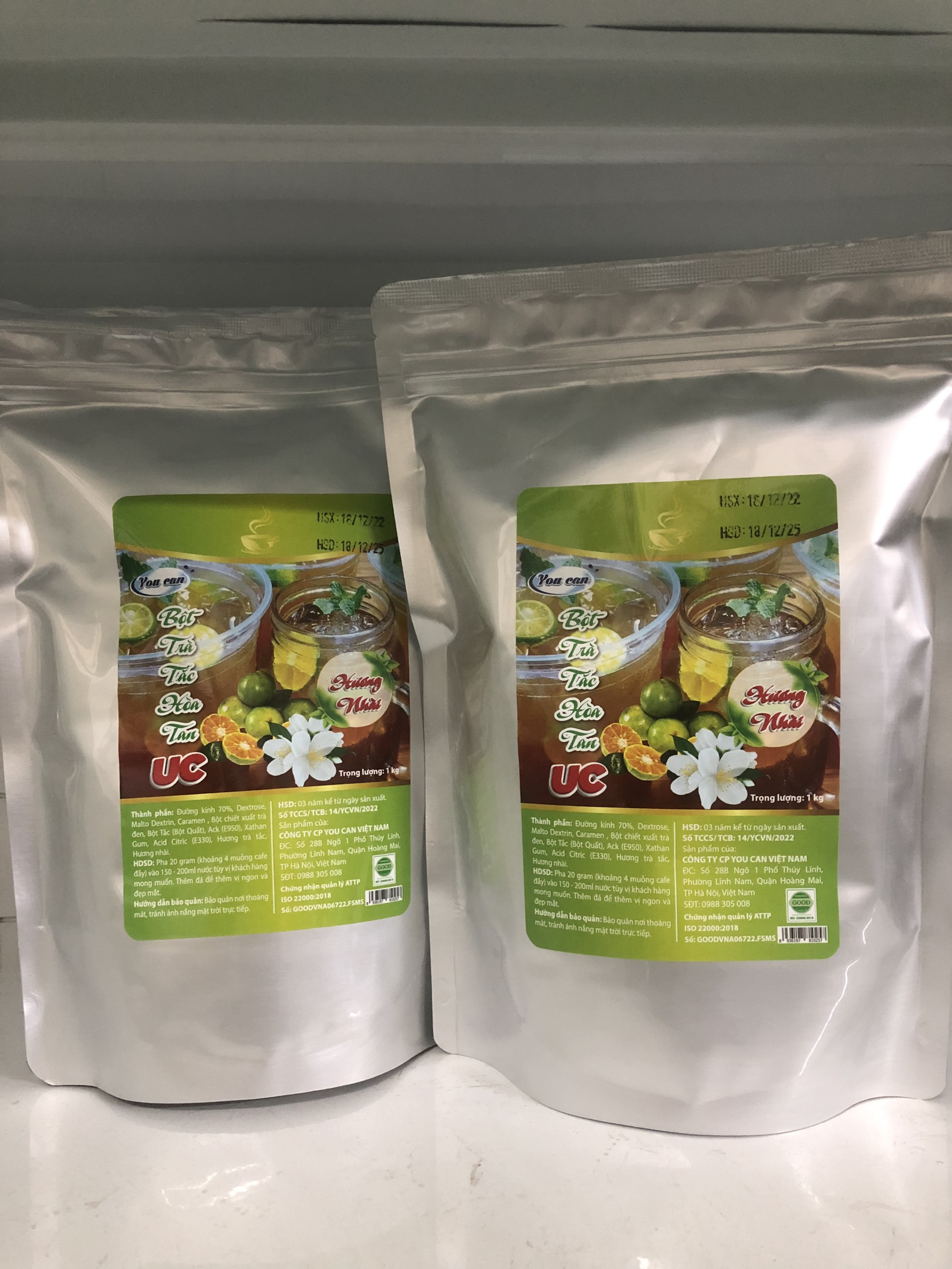 [Siêu rẻ/ Gói 1kg]Trà Tắc Hương Nhài Hòa Tan UC hàng chính hãng/ Bột trà hoa quả PHA SẴN SIÊU NHANH thơm ngon chuẩn vị.