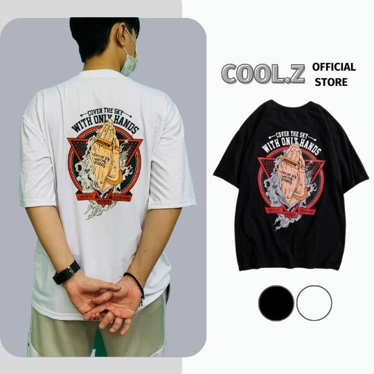 Áo thun tay lỡ.Hình bàn tay MSICROW. CoolZ phông Unisex nam nữ Cotton oversize form rộng CZ061