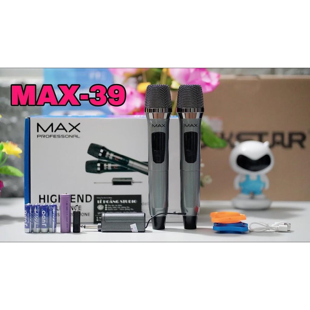 Micro không dây đa năng MAX 39 hát karaoke gia đình cực hay trang bị màn hình LCD hiển thị tần số