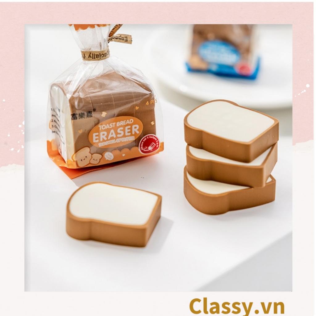 4 cục Gôm tẩy Classy hình bánh mì sandwich giúp tẩy sạch vết bút chì, không gây rách giấy PK1204