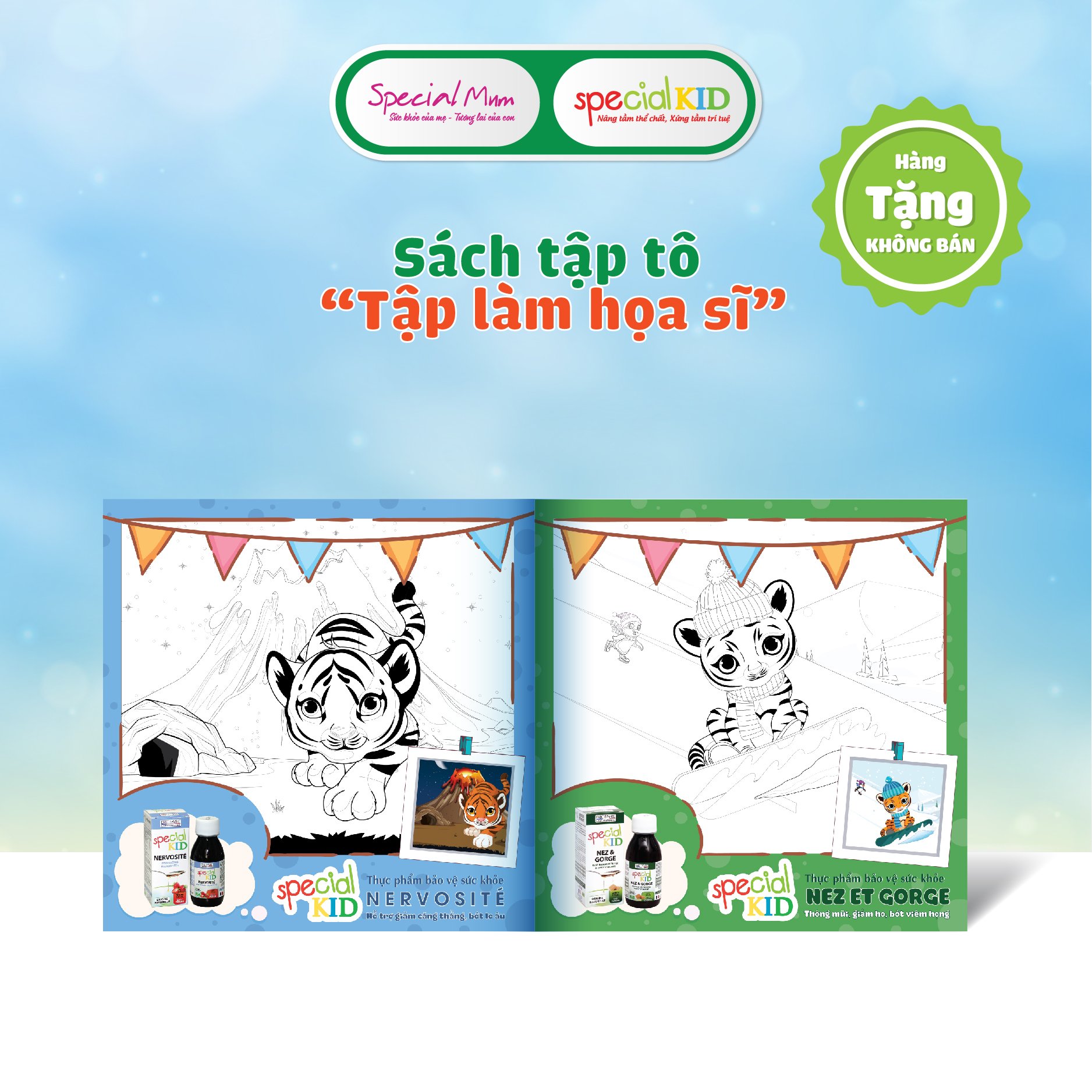 [ Quà Tặng Không Bán ] Sách Tập Tô Bé Tập Làm Hoạ Sĩ Special Kid