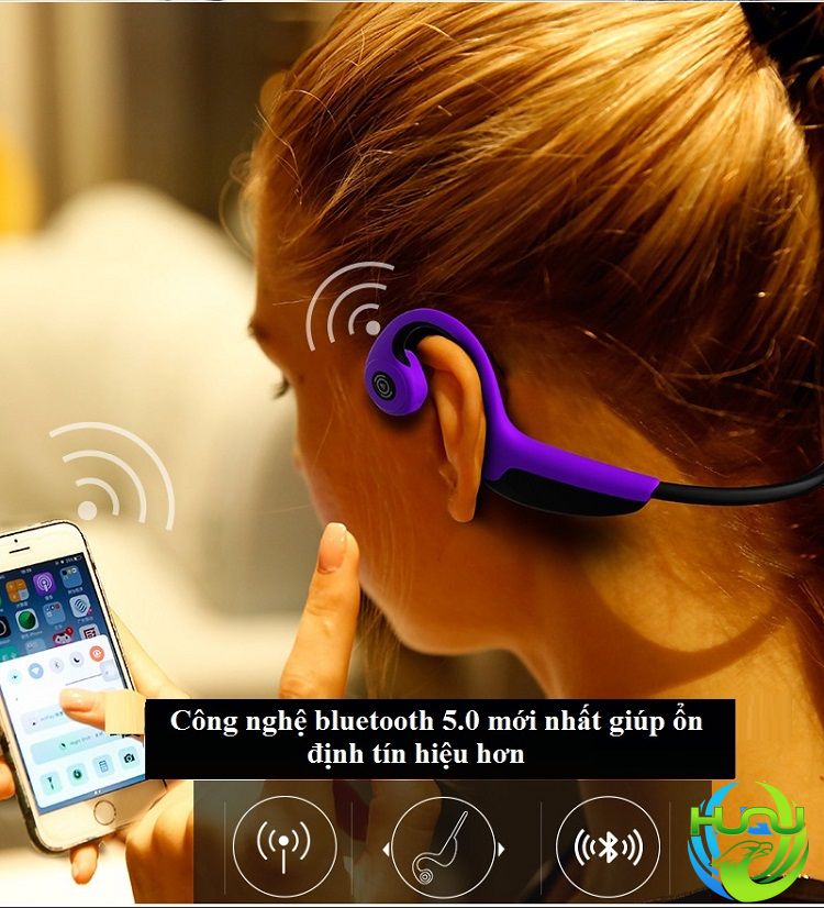 Tai Nghe Bluetooth HUQU HQ-Z8 Dẫn Truyền Âm Thanh Qua Xương Sọ, Hàng Chính Hãng