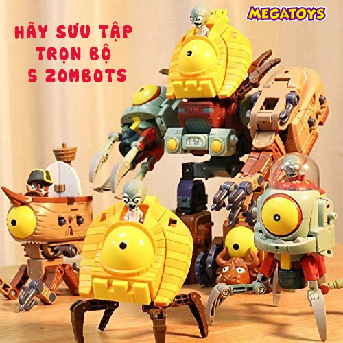 Đồ chơi sưu tầm Plants vs Zombies 1 - Zombot Tomorrow-tron (Boss , biến hình 2in1 , 5and1 ) 2604