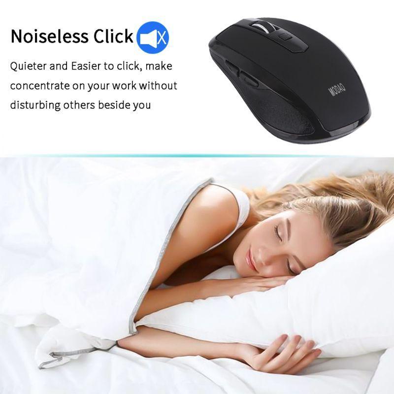 Bộ chuột không dây 2.4Ghz độ nhạy 800/1200/1600DPI sạc cổng USB Type-C kèm đầu thu