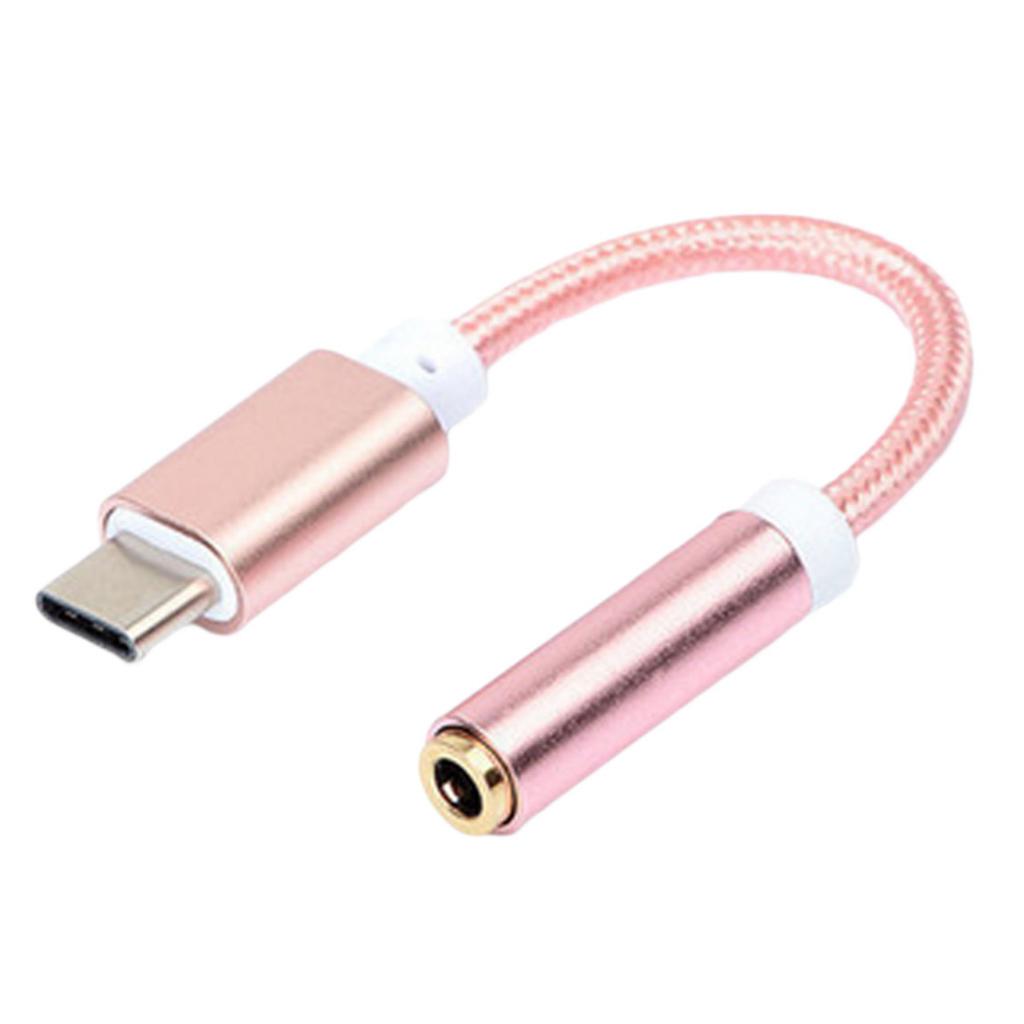 Short USB-C Type C to 3.5 mm Headphone Female Jack Adapter Earphone Audio Cable Cord