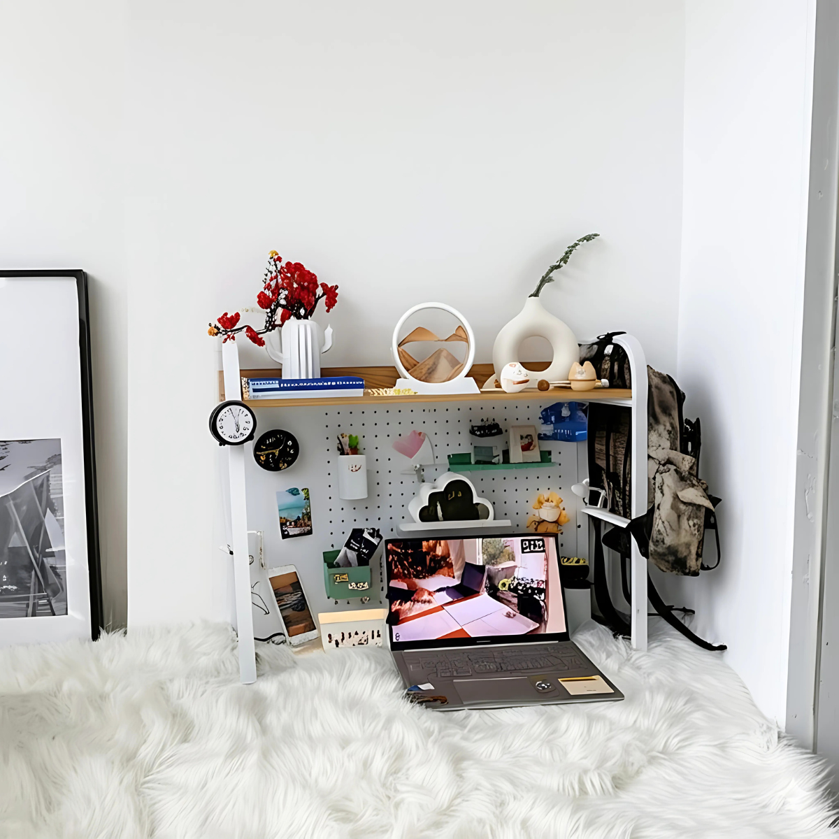 Kệ Pegboard đa năng Dola Home kệ sách để bàn decor học tập làm việc cho mẹ và bé hiện đại