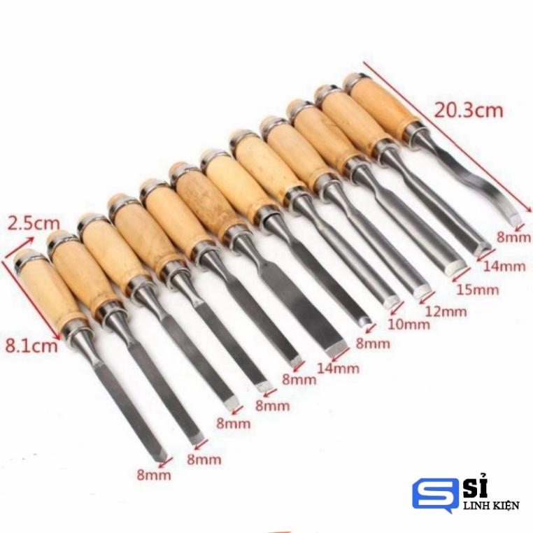 Bộ 12 mũi dao đục khắc gỗ mỹ nghệ
