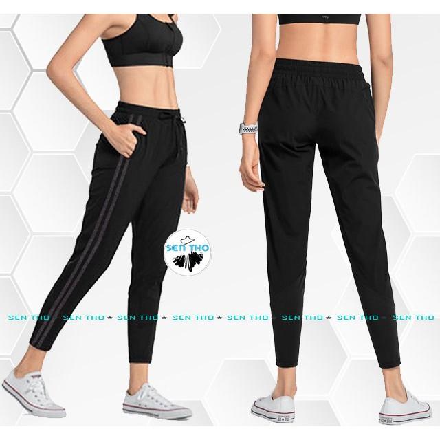 Quần Jogger Nữ Kim Tuyến Dáng Dài, Thể Thao, Cạp Chun, Có Dây Buộc Chất Umi Dày Dặn Co Giãn Tốt