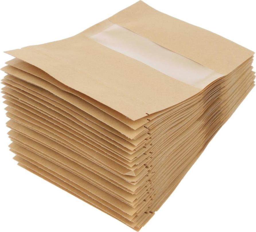 Túi Giấy 50x Đứng Lên Túi đựng Thực Phẩm Khóa Zip Bao Bì W / Window