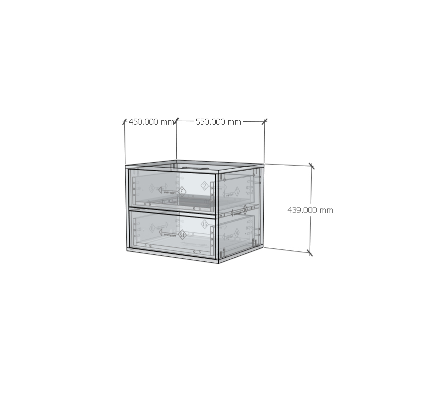 HAPPY FURNITURE , ZACY - Táp đầu giường 2 ngăn kéo , THK_213 , 55cm x 45cm x 44cm DxRxC, Sản phẩm phổ thông
