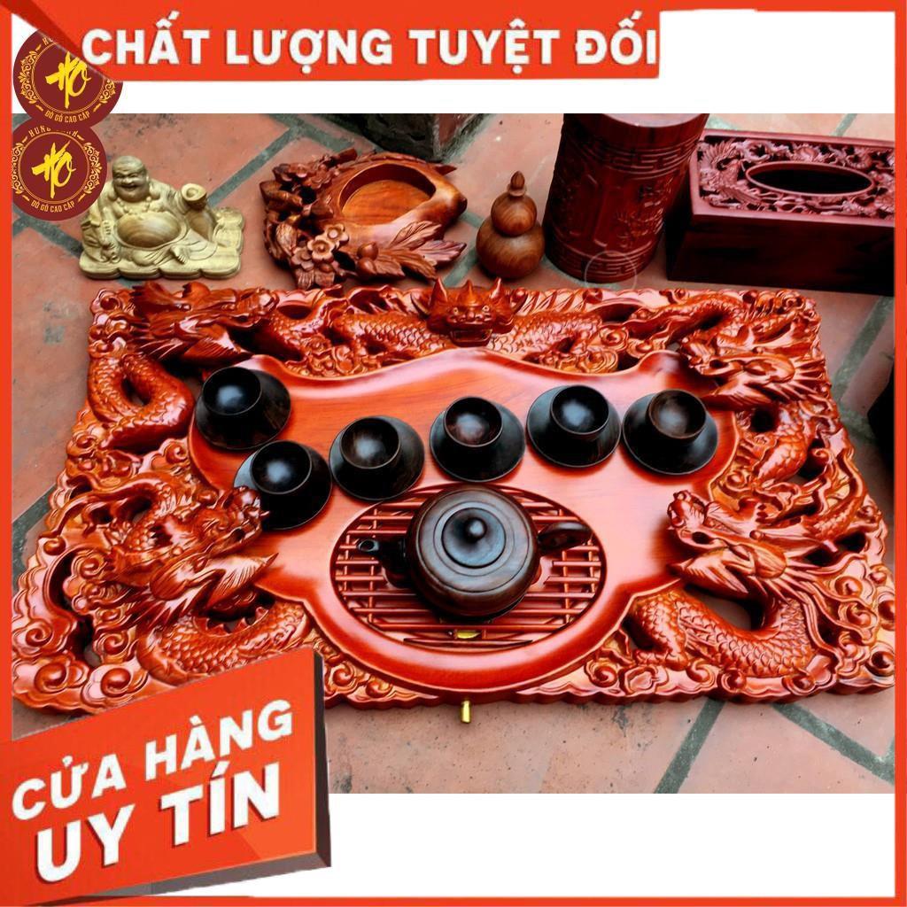 Bộ ấm chén, ấm trà gỗ trắc siêu sang
