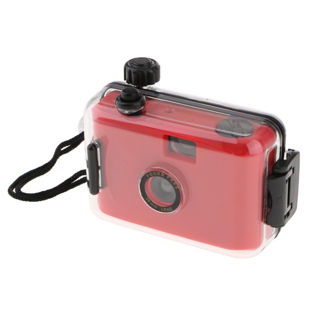 16FT Waterproof 35mm Film Camera with Case for Scuba Diving, Snorkeling Red