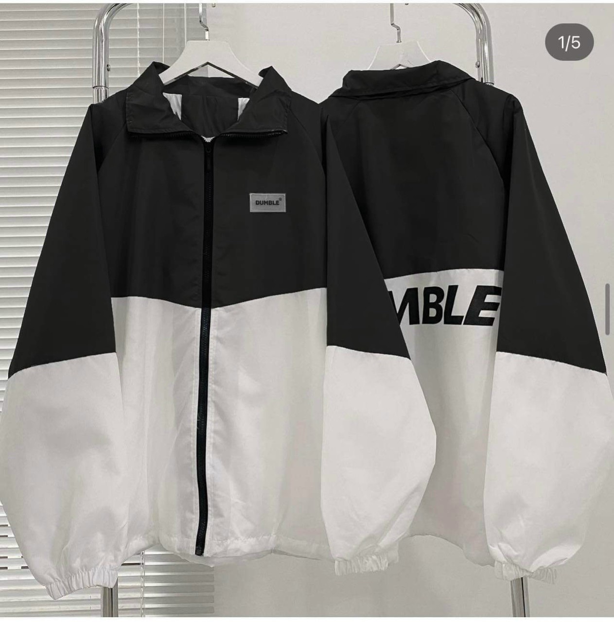 Áo khoác dù nữ full zip phối màu logo DUM.BLE in cực đẹp chất dù 2 lớp mặc hè HOT 2023