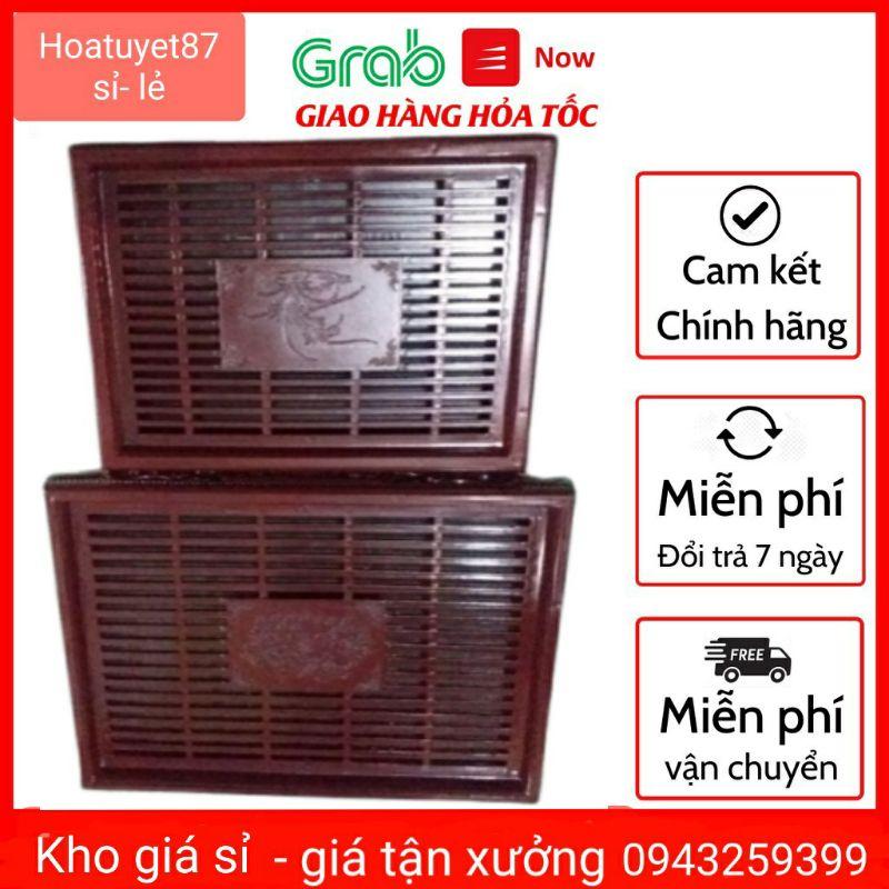 - Khay trà nhựa giả gỗ 40x30x7cm và 32x22x6cm