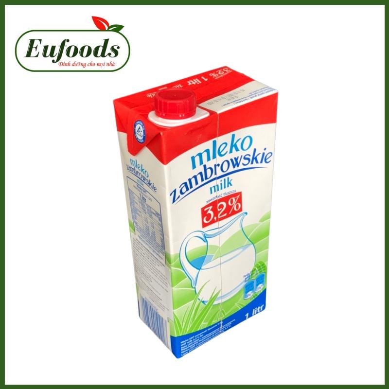 Hộp Sữa Tươi 1L Mleko Zambrowskie 3.2% Béo