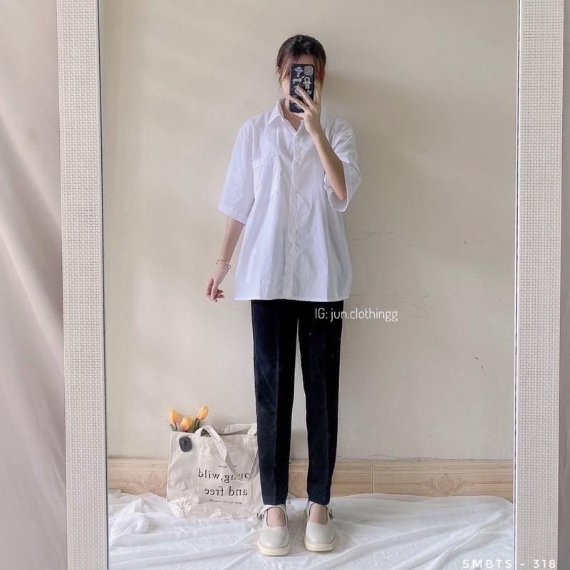 Quần Baggy Cạp Cao Có Cúc - Quần Tây Nữ