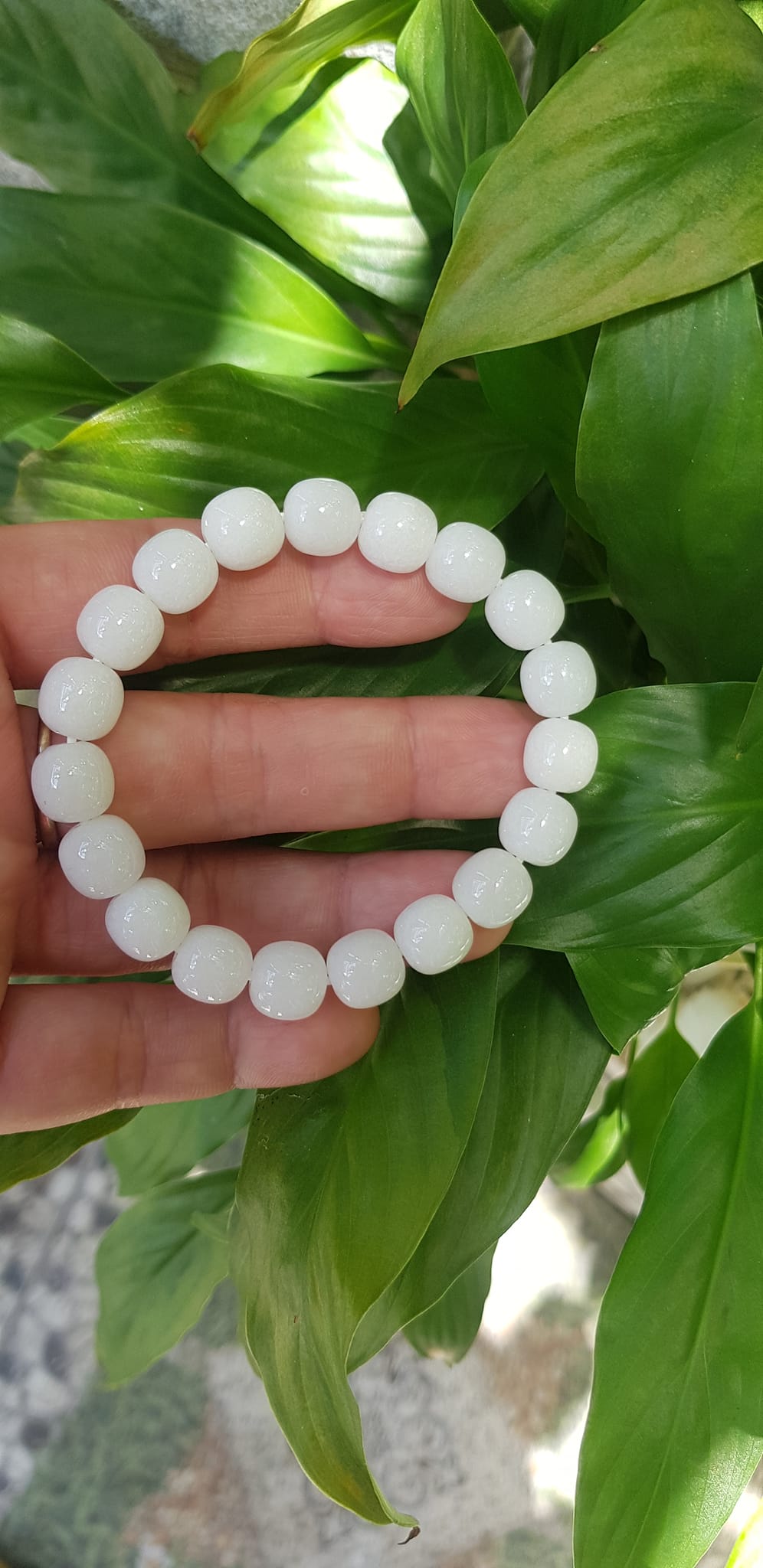 Vòng Tay Nữ Đá Ngọc Hoà Điền TRẮNG bầu Tự Nhiên Size 9li5 đẹp Màu Trắng sáng Nữ mệnh Kim Thủy Mang năng lượng tích cực may mắn tài lộc tốt công việc đeo đẹp xinh tay ạ