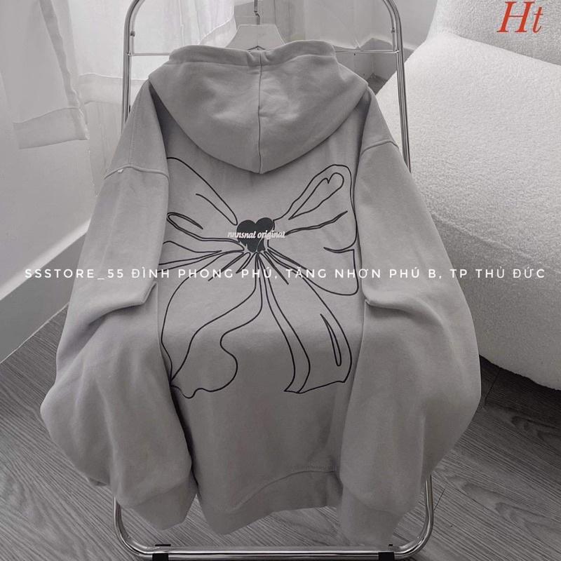 Áo khoác nỉ cotton nơ in 2 mặt H2A768