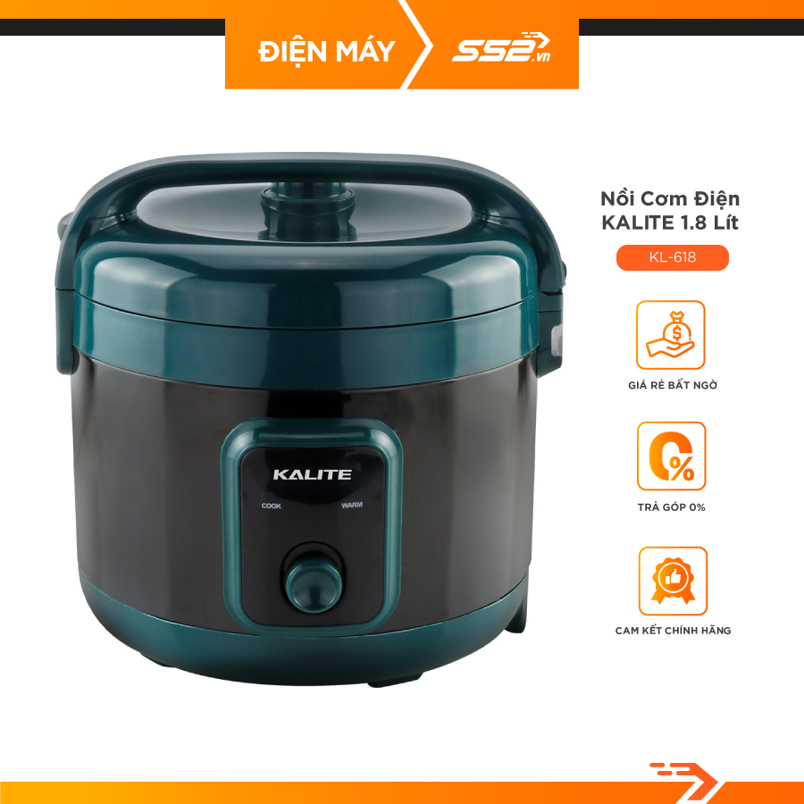 Nồi cơm điện Kalite KL 618 dung tích 1.8L nấu cơm dẻo thơm ngon - Hàng chính hãng