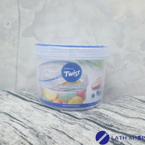 Hộp Bảo Quản Thực Phẩm Twist LocknLock Chất Liệu Nhựa PP, Nắp Có Ron Silicon LLS131-640ml - Hàng Chính Hãng