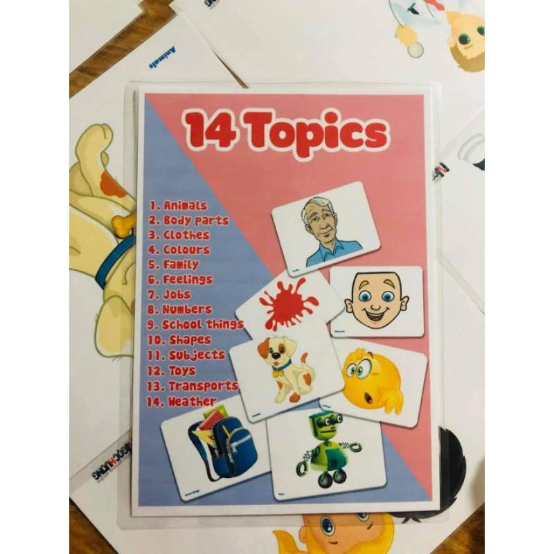 Flashcard 14 chủ đề khổ A5 ép plastic