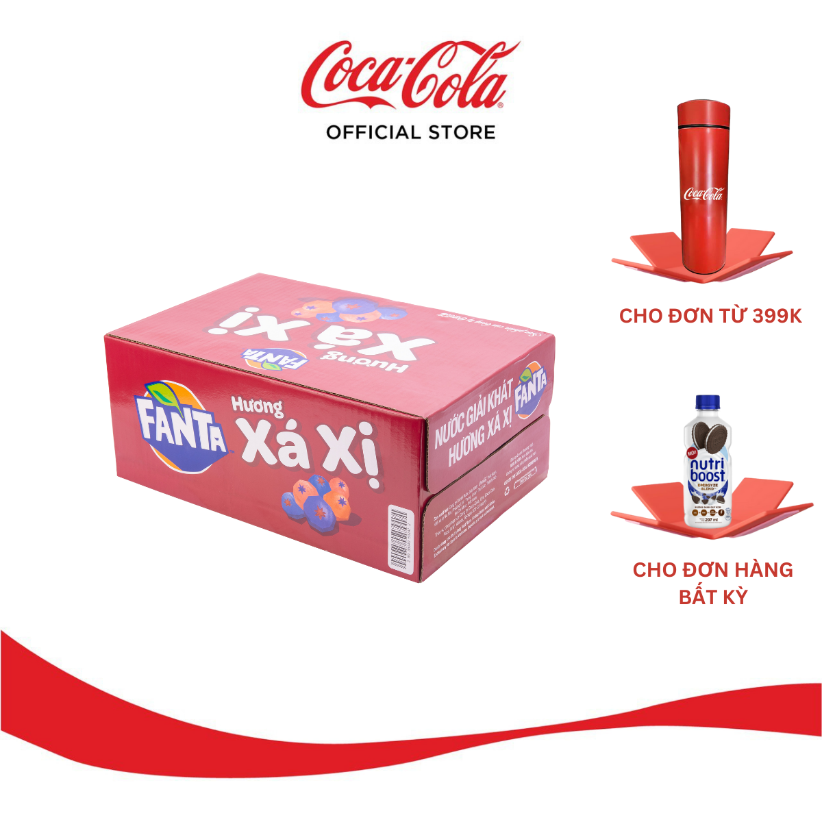 Thùng 24 Lon Nước Ngọt Giải Khát Có Gas Fanta Xá Xị 320ml/Lon Sale 4.4 Coca-Cola Official Store