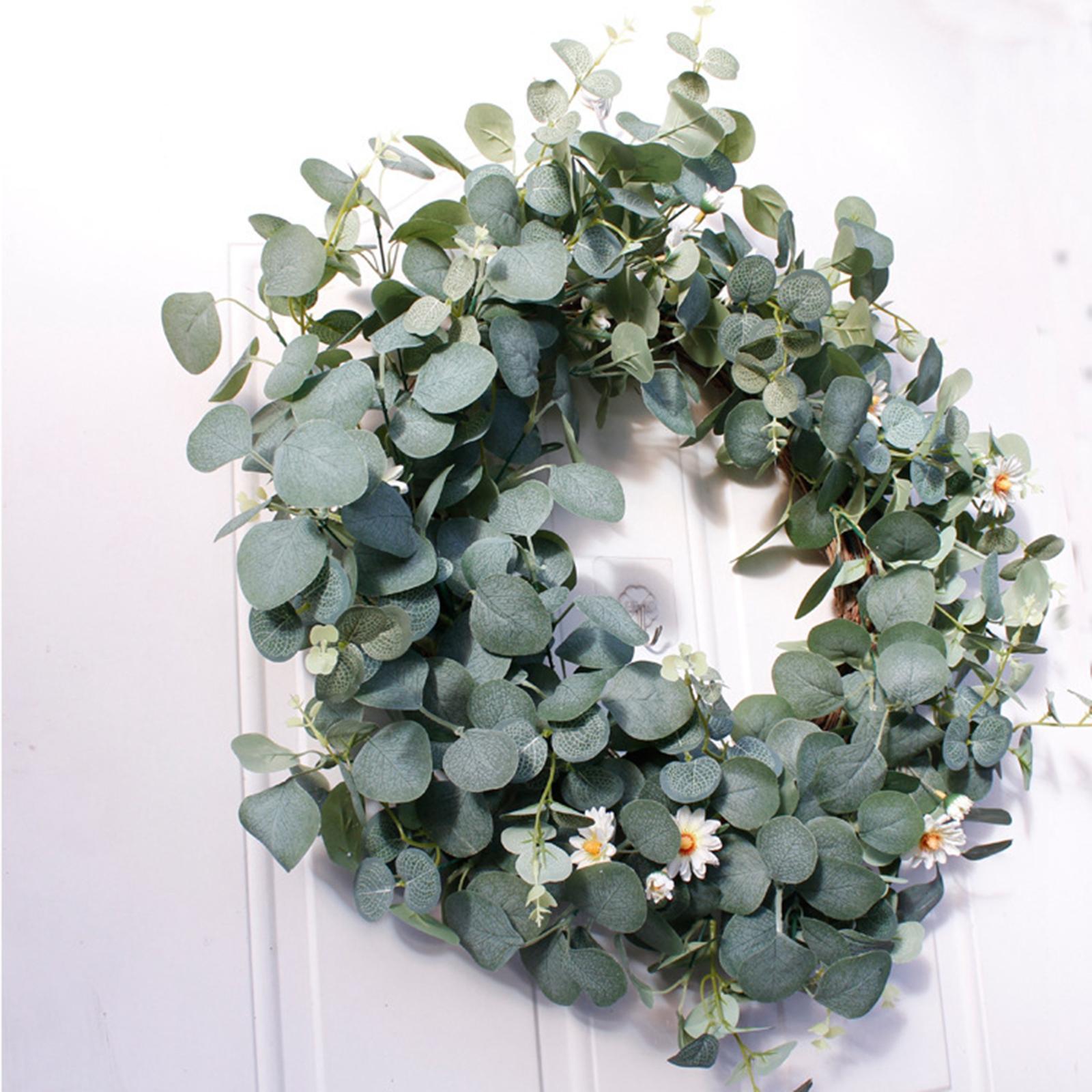 Eucalyptus Wreath Front Door Green Leaves Garland Hanging 56cm