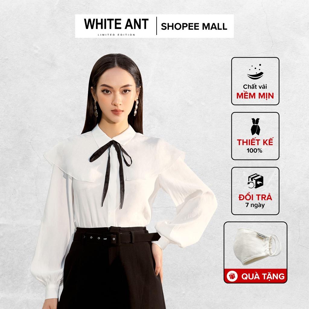Áo Sơ Mi Công Sở Nữ WHITE ANT Thiết Kế Cổ Súp Thanh Lịch, Chất Liệu Vải Organza Hàn Quốc Cao Cấp 173426023