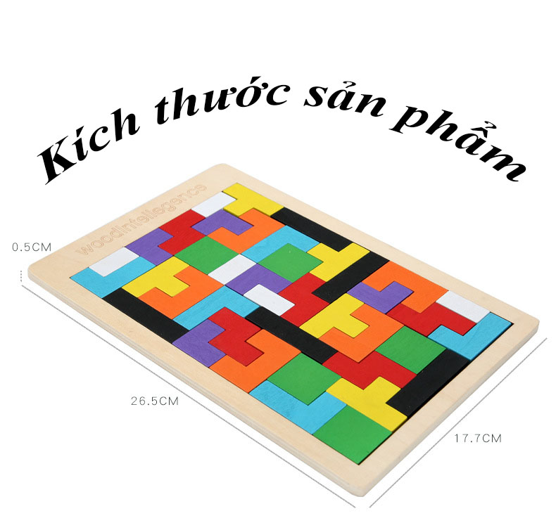 Đồ chơi xếp hình gỗ thông minh Russian Block cho bé – Tetris lắp ghép phát triển tư duy