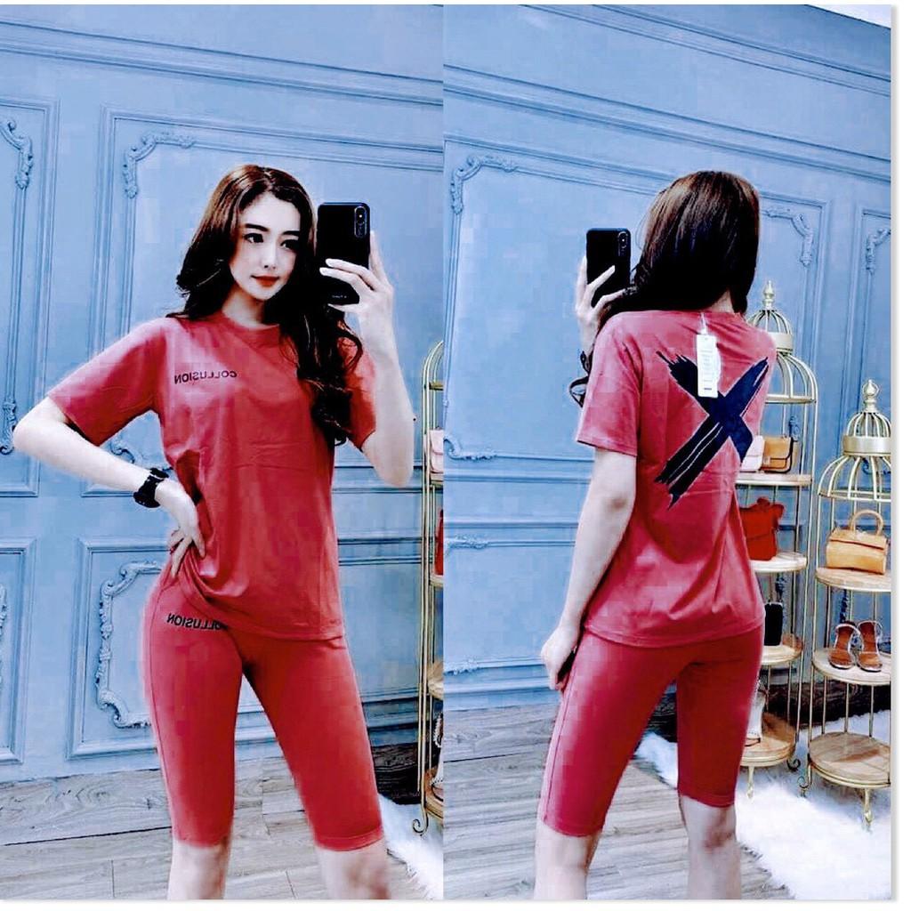 Set bộ lửng áo form rộng - thun cotton co giãn
