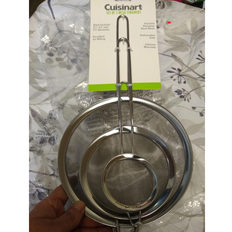 Set 3 Rây Lọc Cuisinart, 3 Lưới Lọc, Chất Liệu Thép Không Gỉ, Dễ Vệ Sinh, Nhập Đức