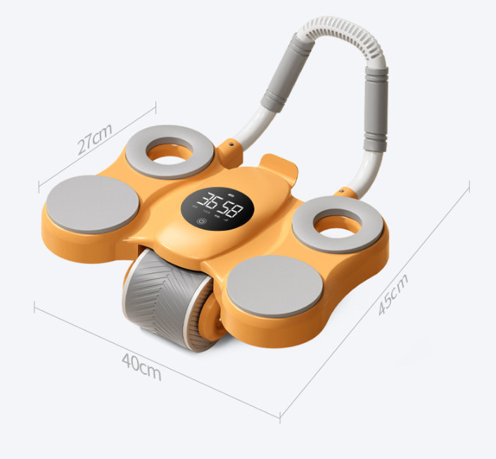 Con lăn tập bụng - Dụng cụ tập gym tại nhà thế hệ mới 2 bánh có chỗ để tay tiện dụng, tặng miếng thảm+ Cáp Sạc