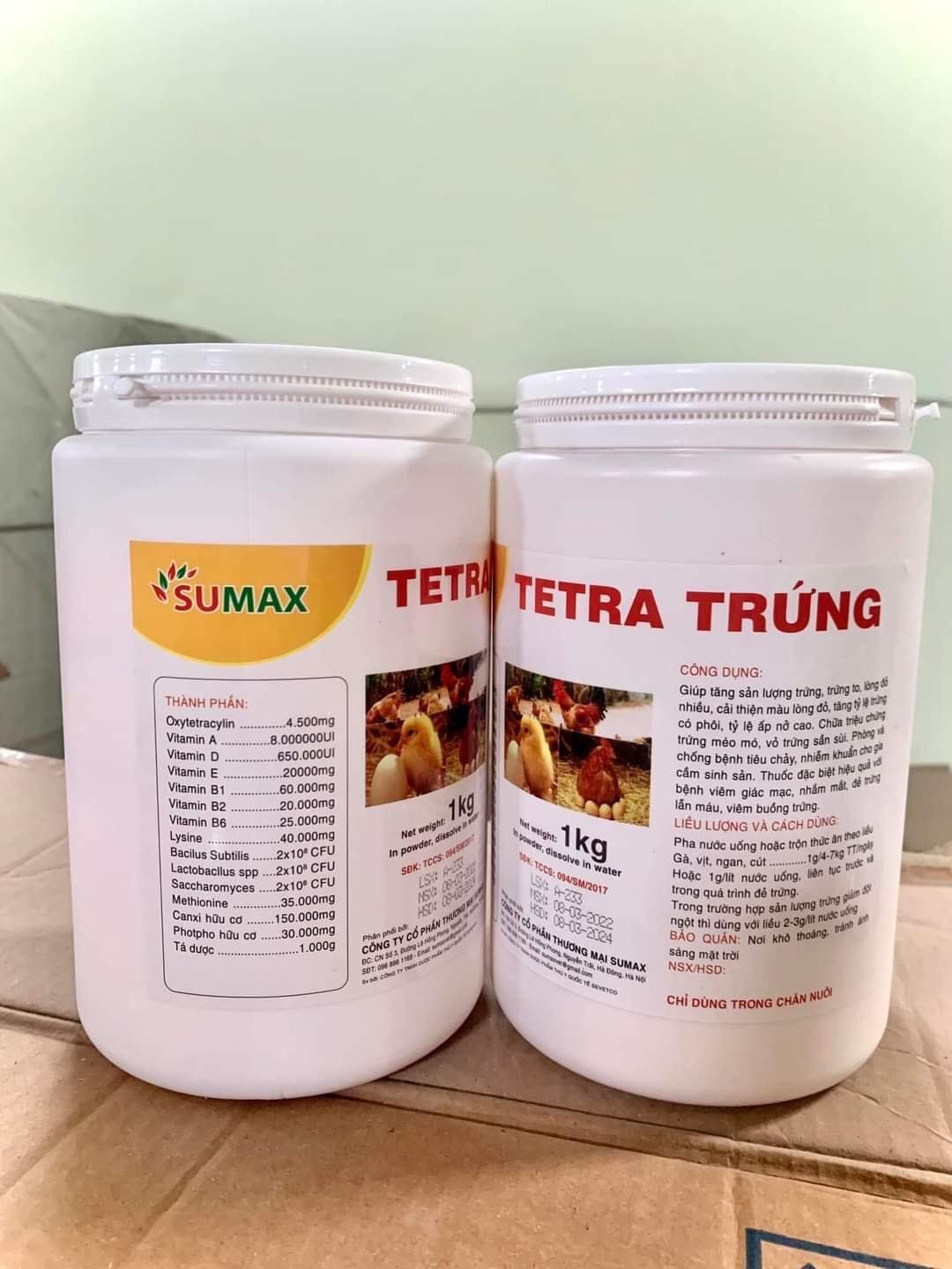 TETRA TRỨNG, kích trứng cho con đẻ, bền mái, trứng to, khắc phục mỏng vỏ 1kg