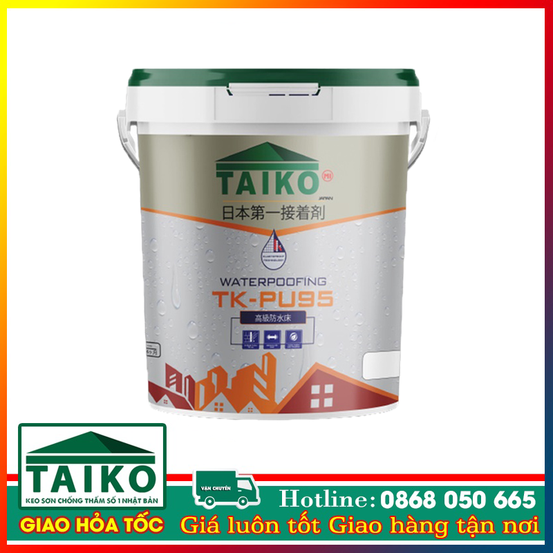 5 Kg, 10 Kg, 18 Kg Sơn Chống Thấm PU (Polyurethane) TAIKOMI PU95 - Chống Thấm Sàn Lộ Thiên Đã Ốp Lát Đi Lại Nhiều