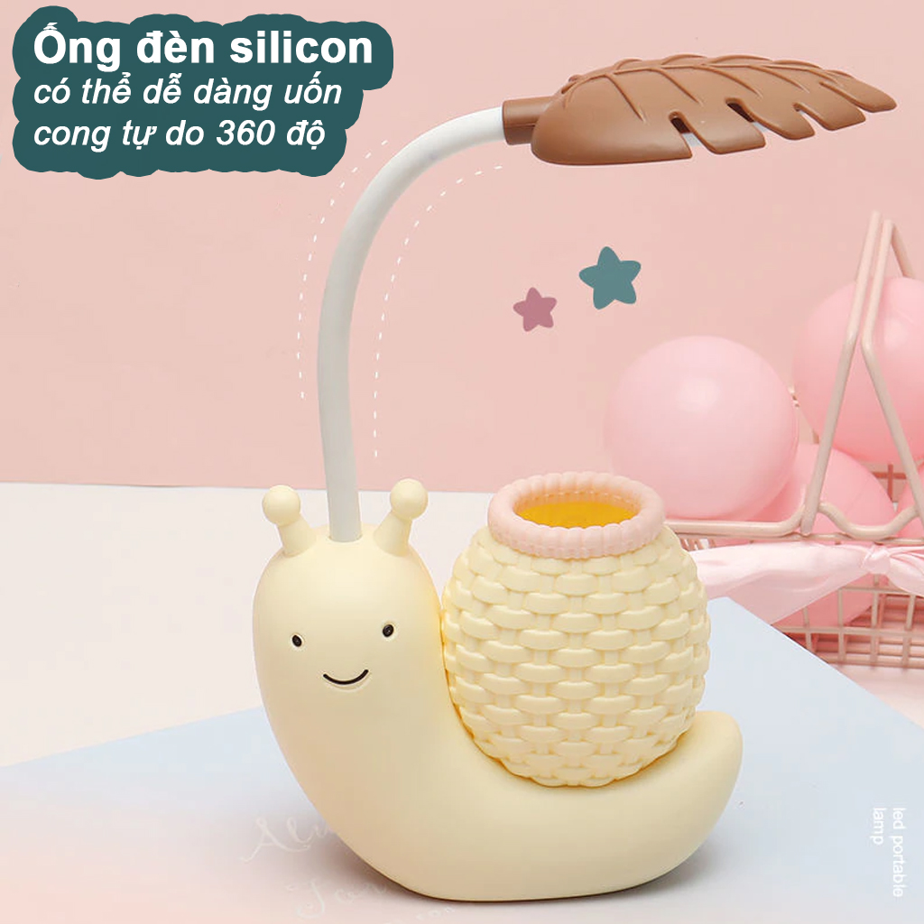Đèn học để bàn sạc usb hình thú dễ thương Có Thể Gập Xoay 360 độ LED Chống Cận - hình ốc sên - màu ngẫu nhiên - 4418