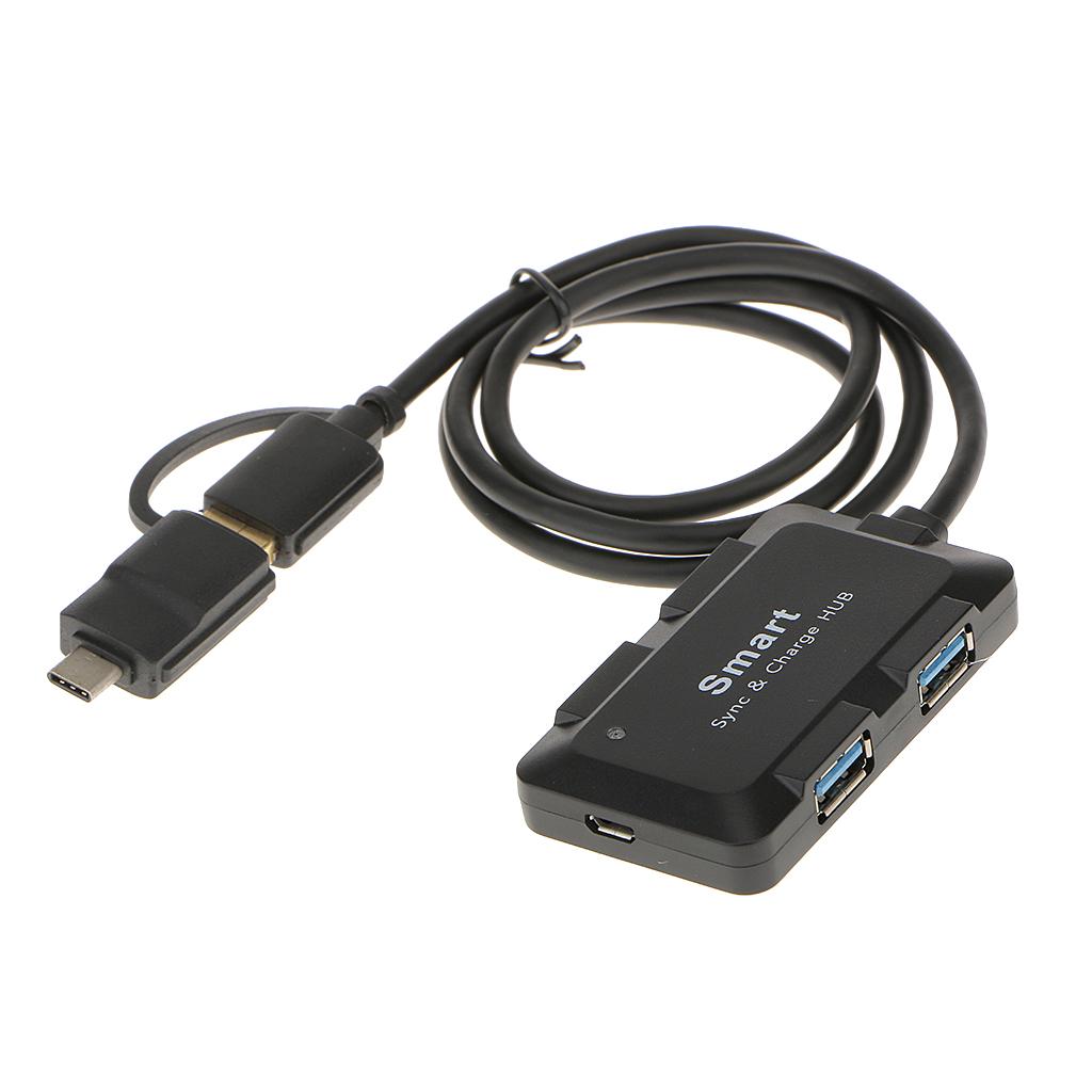 Type C to USB 3.0 4 Port HUB Adapter Fast Speed for Macbook Android Google