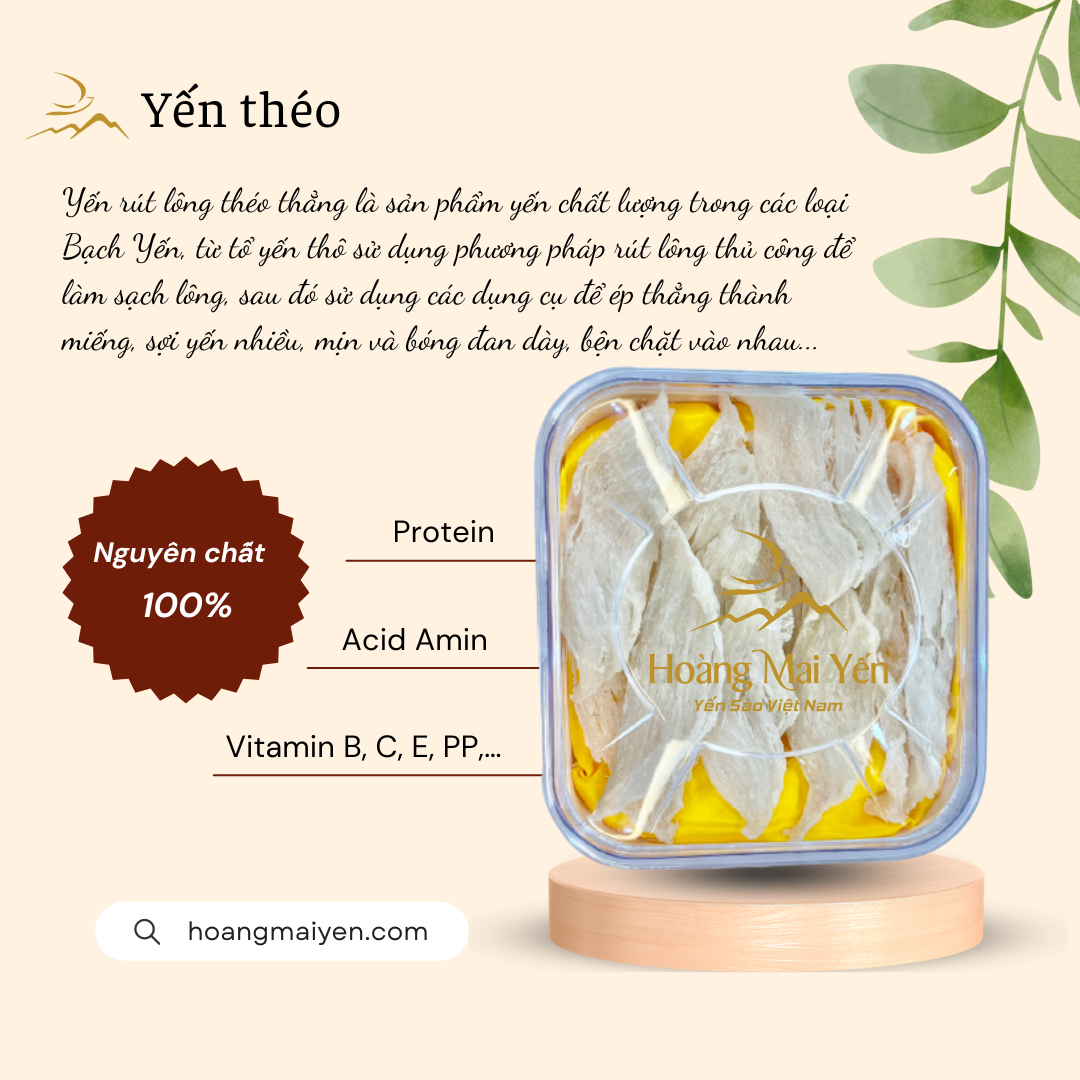 Yến rút lông théo thẳng 100g