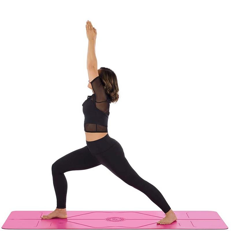 Thảm tập yoga định tuyến cao su Sportslink Liforme Gratitude Grateful Pink 4.2mm