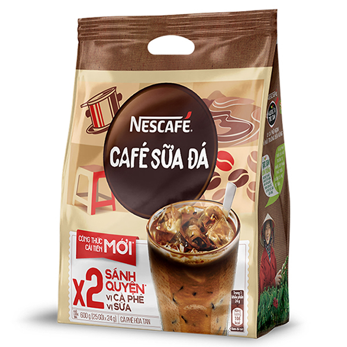 Hình ảnh Cà phê hòa tan Nescafé 3in1 Cà Phê Sữa Đá 600G ( Bịch 25 Gói x 24g )